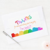 感謝してい来絵を描のパーティーシール 長方形シール (封筒)