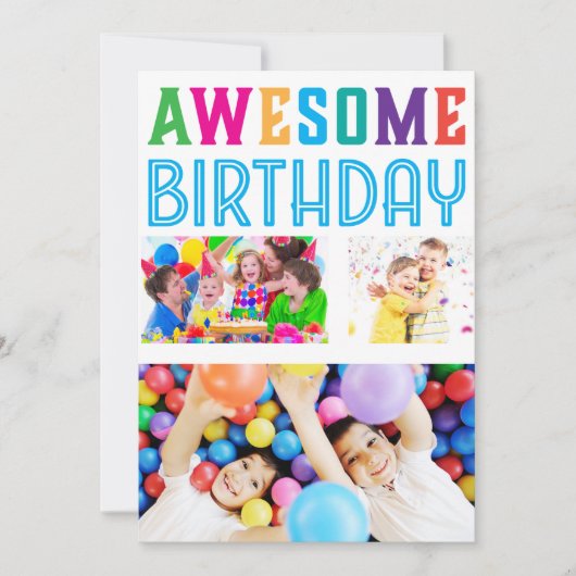 感謝してい来誕生会に素晴らし行く 招待状 (正面)