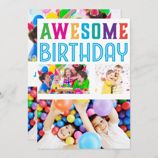 感謝してい来誕生会に素晴らし行く 招待状 (正面/裏面)