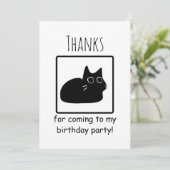 感謝してい来誕生日パーティーの猫のために サンキューカード (スタンド正面)