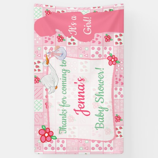 感謝してい来Baby Shower Banner 横断幕 (縦)