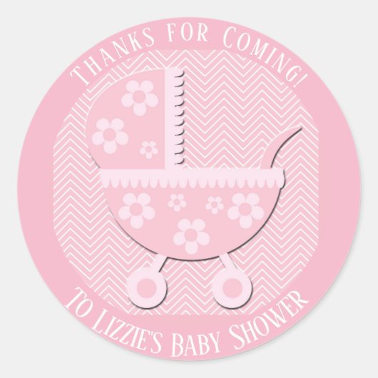 感謝してい来Baby Shower Party Favor Sticker用 ラウンドシール (正面)