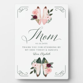 感謝してい母が脇に立つハイヒール結婚 フォトプラーク