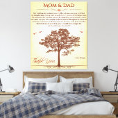 感謝してい母とパパの贈り物、母/父の日の贈り物 キャンバスプリント (インサイチュ (寝室))