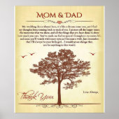 感謝してい母とパパの贈り物、母/父の日の贈り物 ポスター (正面)