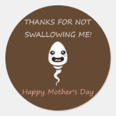感謝してい母を飲み込まおもしろい自然のままのず ラウンドシール (正面)