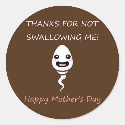 感謝してい母を飲み込まおもしろい自然のままのず ラウンドシール (正面)