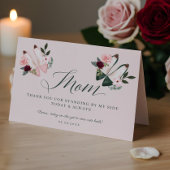 感謝してい母 |サイドウォーターカラーヒールで立つ サンキューカード