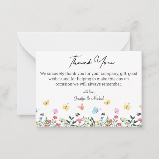 感謝してい水色の夏結婚植物 ノートカード (正面)