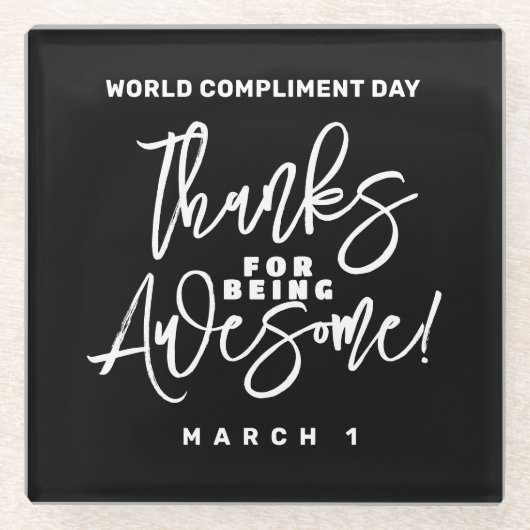 感謝してい為に素晴らし!世界賛辞の日 ガラスコースター (正面)