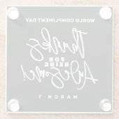 感謝してい為に素晴らし!世界賛辞の日 ガラスコースター (裏面)