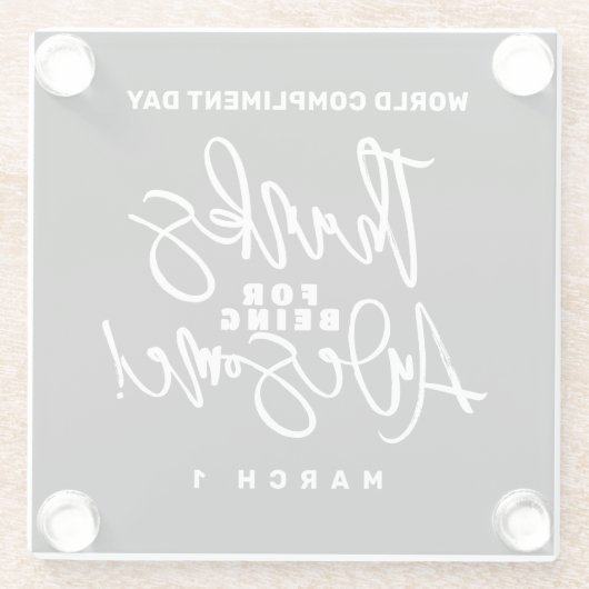 感謝してい為に素晴らし!世界賛辞の日 ガラスコースター (裏面)