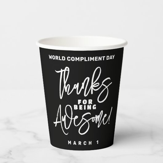 感謝してい為に素晴らし!世界賛辞の日 紙コップ (裏面)