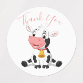 感謝してい牛の誕生日 ラベル (デザイン2)
