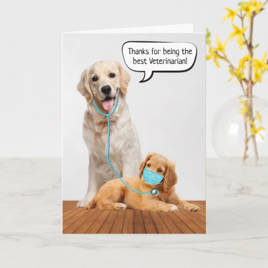 感謝してい獣医へ カード (黄色い花)