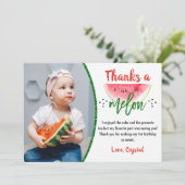 感謝してい甘いスイカ誕生日写真 サンキューカード (スタンド正面)