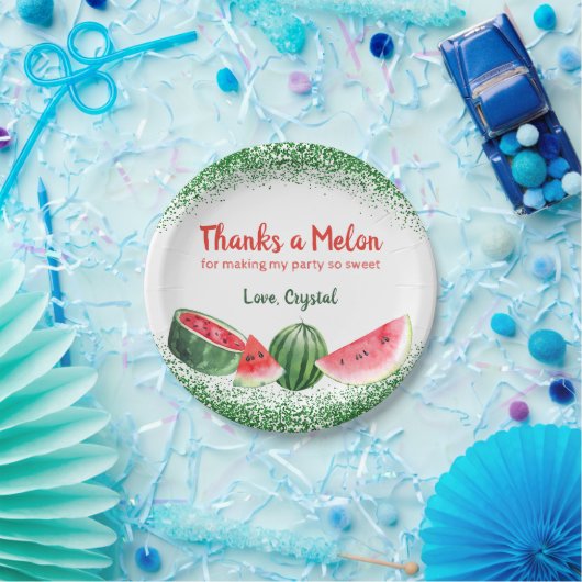 感謝してい甘いスイカ誕生日 ペーパープレート (パーティー)