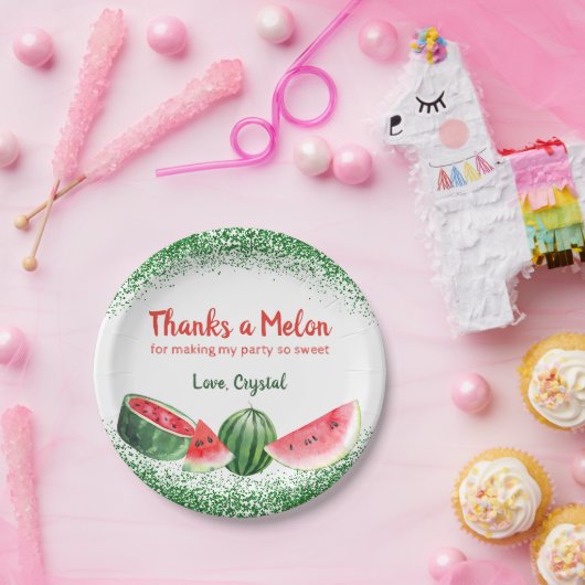 感謝してい甘いスイカ誕生日 ペーパープレート (パーティー)