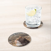 感謝してい白い花の植物結婚の写真 ラウンドペーパーコースター (インサイチュ)