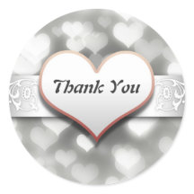 感謝してい白エレガント恋ハートシール