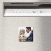 感謝してい白トレンドタイポグラフィ結婚の写真 マグネット (インサイチュ (食洗機))