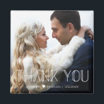 感謝してい白トレンドタイポグラフィ結婚の写真 マグネット<br><div class="desc">エレガント感謝してい白トレンドタイポグラフィ結婚の写真磁石</div>