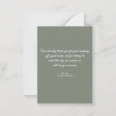 感謝してい白モダンタイポグラフィの写真結婚。 ノートカード (裏面)