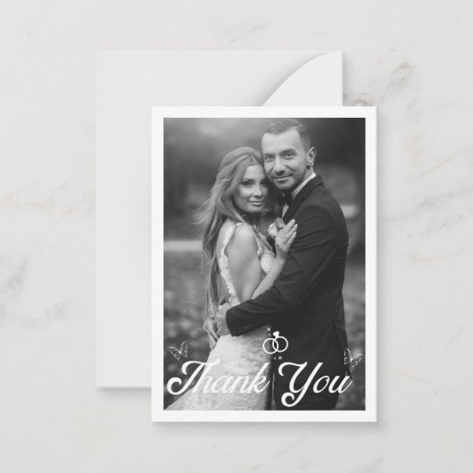 感謝してい白結婚黒の写真3枚 ノートカード (正面)