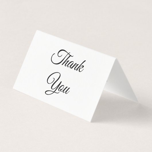 感謝してい白黒折りエレガントカード (裏面)