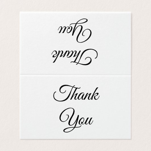 感謝してい白黒折りエレガントカード (外部フラット)