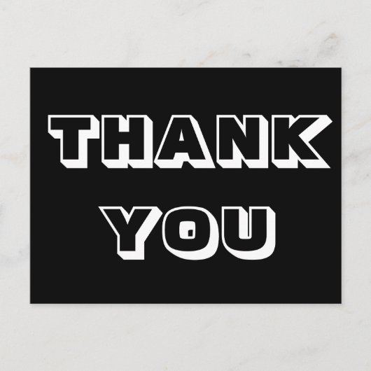 感謝してい白黒 ポストカード (正面)