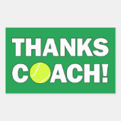 感謝してい監督！テニスコアズスポーツチームパーティー 長方形シール (正面)