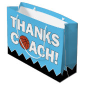 感謝してい監督！バスケットボールコーチズスポーツチームパーティー ラージペーパーバッグ (裏面アングル)