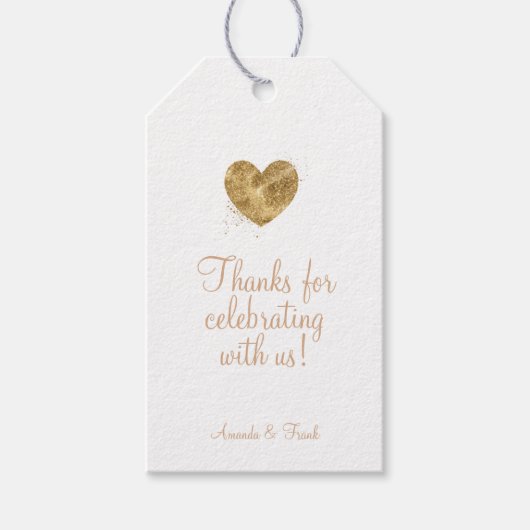 感謝してい祝は米国の金ゴールドと一緒に ギフトタグ (正面)