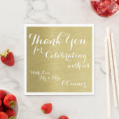 感謝してい祝一緒に行くフェイク金ゴールド スタンダードランチョンナプキン (インサイチュ)