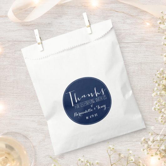 感謝してい祝一緒に！シック結婚式の引き出物 フェイバーバッグ (クリップ留めされた状態)