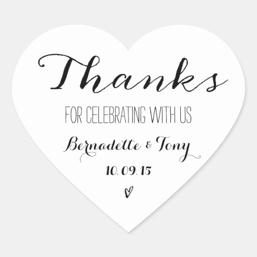 感謝してい祝一緒に！結婚感謝 ハートシール (正面)