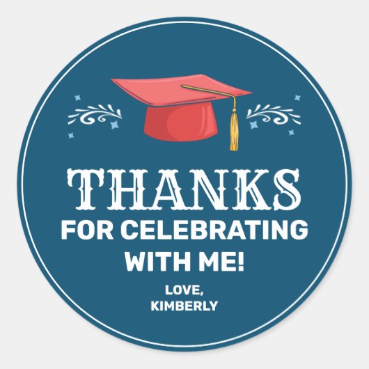 感謝してい祝卒業まで ラウンドシール (正面)