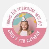 感謝してい祝for's with Me誕生日写真 ラウンドシール (正面)