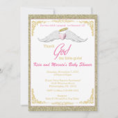 感謝してい神の天使の赤ちゃん 招待状 (正面)