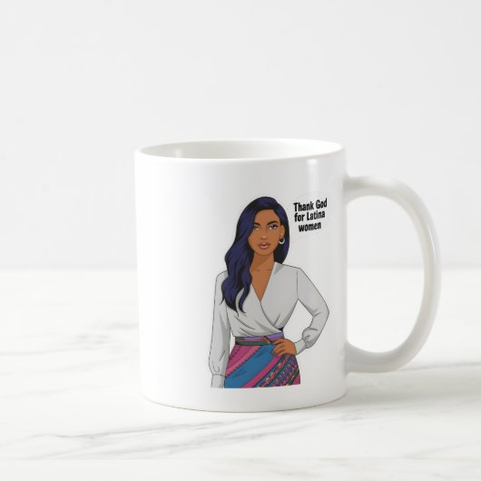感謝してい神ラテンアメリカ系女性の女性シール コーヒーマグカップ (右)