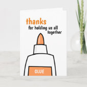 感謝してい私たちを一緒にしておくための接着剤ボトル車 カード (正面)