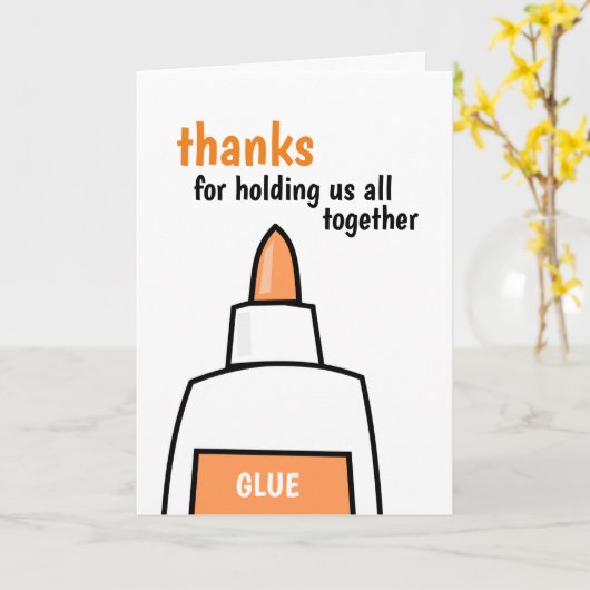 感謝してい私たちを一緒にしておくための接着剤ボトル車 カード (黄色い花)