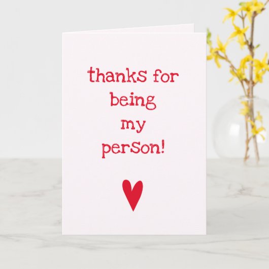 感謝してい私の人間だ！ |赤いハート友情 カード (黄色い花)