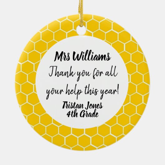 感謝してい素晴らし先生 セラミックオーナメント (裏面)