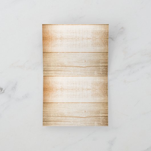 感謝してい素朴な木結婚のカード サンキューカード (内部)