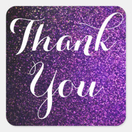 感謝してい紫グリッター スクエアシール