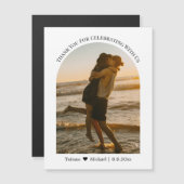 感謝してい結婚のアーチ型写真磁石 (正面/裏面)