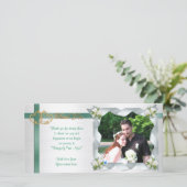 感謝してい結婚の写真カードリボン サンキューカード (スタンド正面)