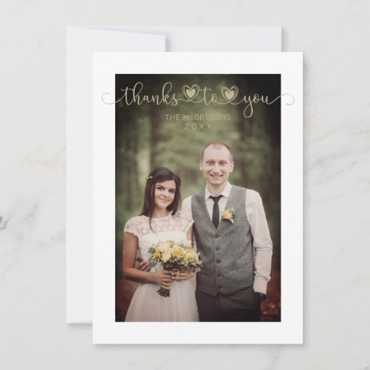 感謝してい結婚の金ゴールドカスタムスお洒落ト (正面)